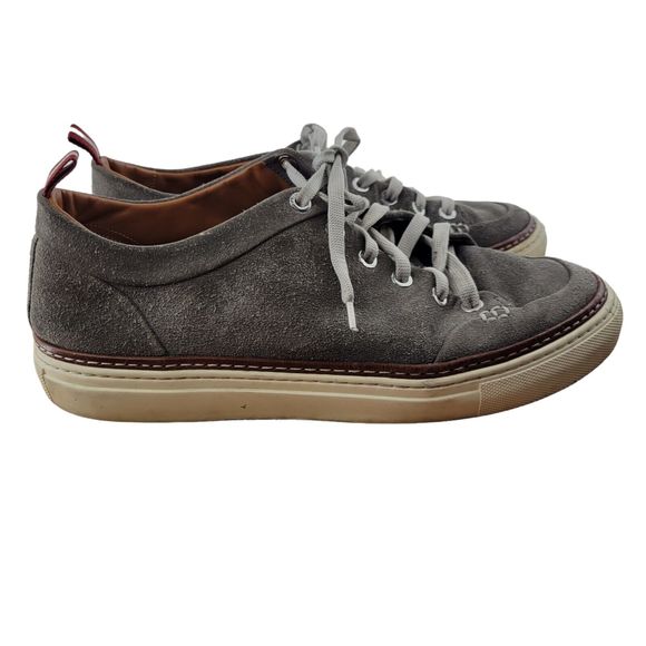 Bally Switzerland "Hernando" Mens Gray Suede Lace Up Sneakers Size 8 US 7 EU